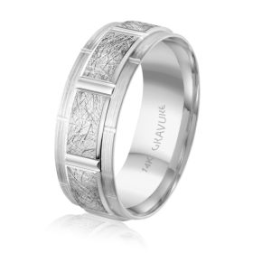 White Gold Rope-Detail Wedding Band