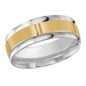 Two-Tone Yellow & White Gold Satin Band