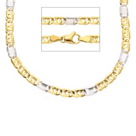 Ancona Two-Tone Gold Tiger Eye Link Chain
