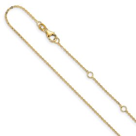 Yellow Gold Adjustable Cable Link Chain