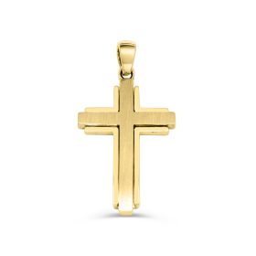 Yellow Gold Polished and Brushed Finish Cross