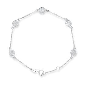 White Gold Angel Medallion Bracelet