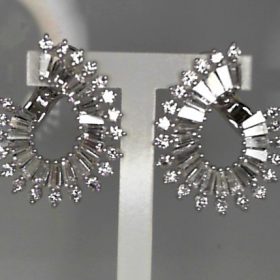 Diamond Fan Statement Earrings