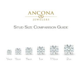 Three-Quarter Carat Martini Diamond Stud Earrings