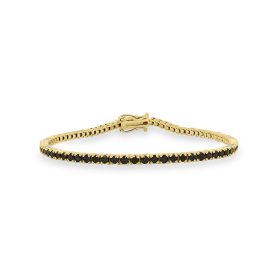 Yellow Gold Black Diamond Tennis Bracelet