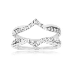 White Gold Round Diamond Fancy Shape Ring Jacket