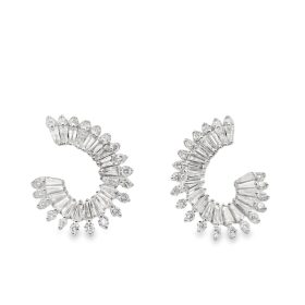 Diamond Fan Statement Earrings
