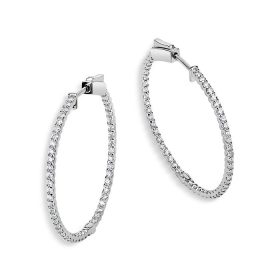 Ancona U-Prong Inside-Out Diamond Hoop Earrings