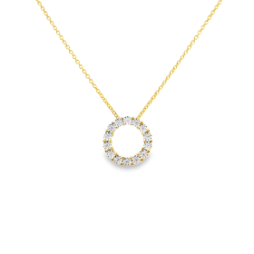 Diamond Circle Pendant Necklace