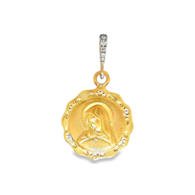 Diamond Madonna Medal Pendant