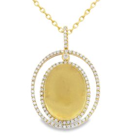 Lemon Quartz and Diamond Halo Pendant