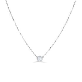 White Gold Round Diamond Solitaire Necklace