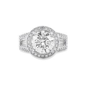 Round Diamond Halo Engagement Ring Setting