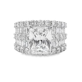 White Gold Princess-Cut Diamond Engagement Ring Setting