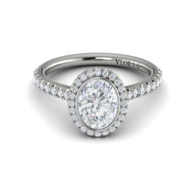 Regal Halo Oval Engagement Ring