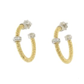 Piero Milano Golden Elegance Diamond Accent Hoop Earrings