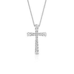 Tapered Diamond Cross Necklace