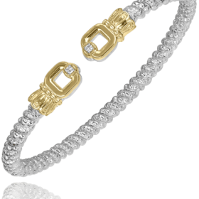 Moiré Beaded Diamond Bracelet in Gold & Silver