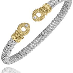 Gold & Sterling Silver Bracelet with Diamond Accents