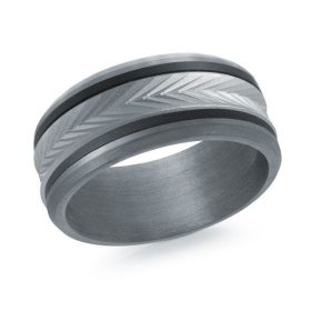 Carbon Fiber And Tantalum White Gold Ring