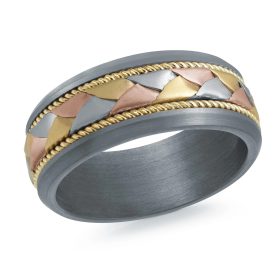 Tri-Color Gold And Tantalum Polished Band