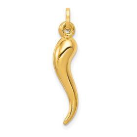 Ancona Solid Gold Polished Horn Pendant