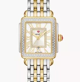 Deco Madison Mid Two-Tone 18K Gold-Plated Diamond Watch